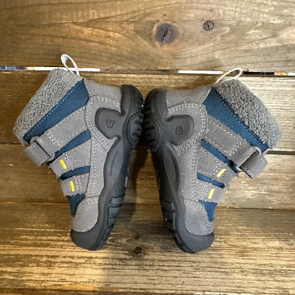 New NIB Little Kids Keen Knotch Chukka Gray Blue Outdoor Ankle Boots‎ Size 4 C